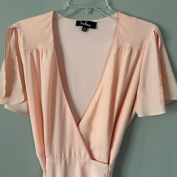 Lulus Harbor Point Coral Wrap Midi Dress - Picture 6 of 8